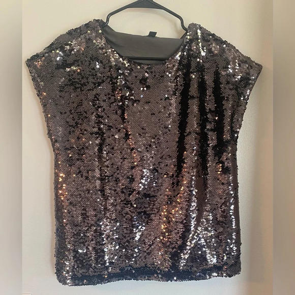 Ann Taylor | Black Sequence Top | Size S [B11] - Picture 1 of 5